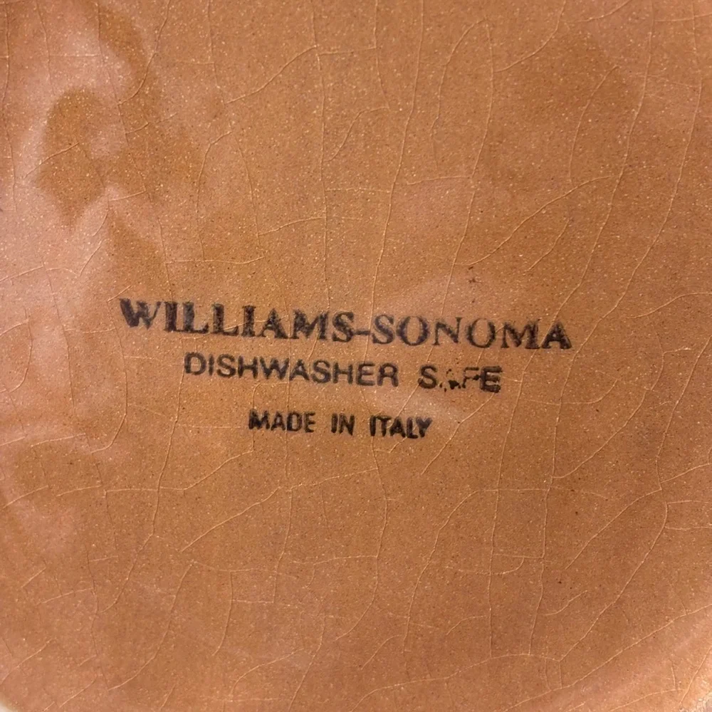 Williams Sonoma Decorative Rooster Large Bowl with Script‎ Design
